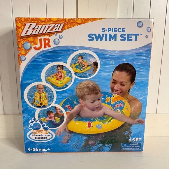 Banzai Jr Floaty Swim Set The Swim Academy 5 Piece Learn to Swim - Picture 2 of 3
